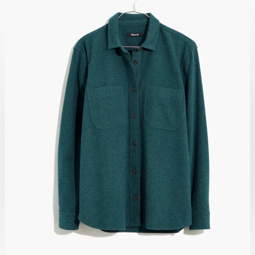 NWT Madewell Plus Flannel Oversized Ex-Boyfriend Swing Shirt - 2X Green